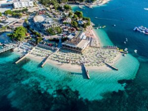 the beaches at the albanian riviera in ksamil