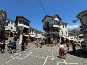 The old town and the bazaar of Gjirokaster in Albania