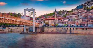 the beautiful Gorica Bridge in berat, albania