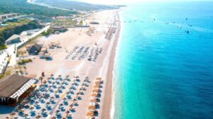 The palase beach at the green coast in albania