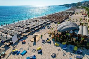 Salinas beach bar in Dhermi