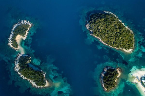 Admiro Hotel in Ksamil droneview islands