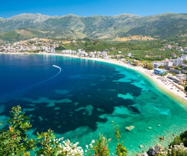 The beautiful himare coastline, also known as Himara in albania