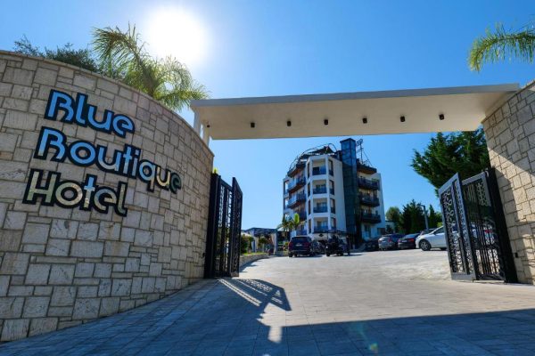 Blue Boutique Hotel in Albania the front entrance of the hotel