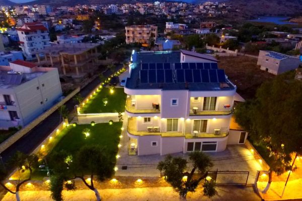 Blue Water Hotel in Ksamil droneshot view of the hotel