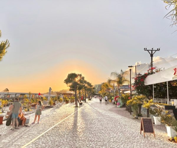 The beautiful promenade of dhermi in albania