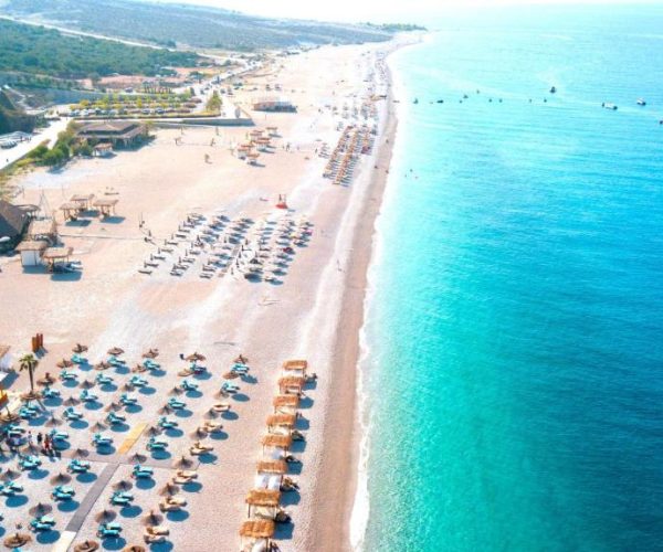 The palase beach at the green coast in albania