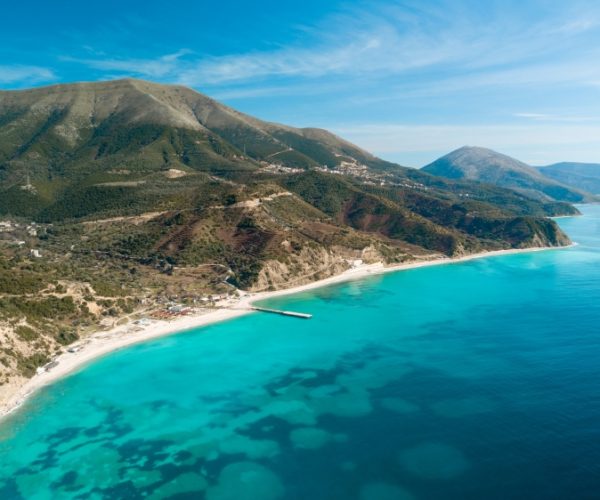 the coastline of himare with beautiful beaches