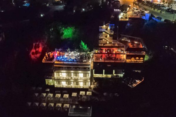 Hotel Liro Adults Only in Vlorë droneview shot at night