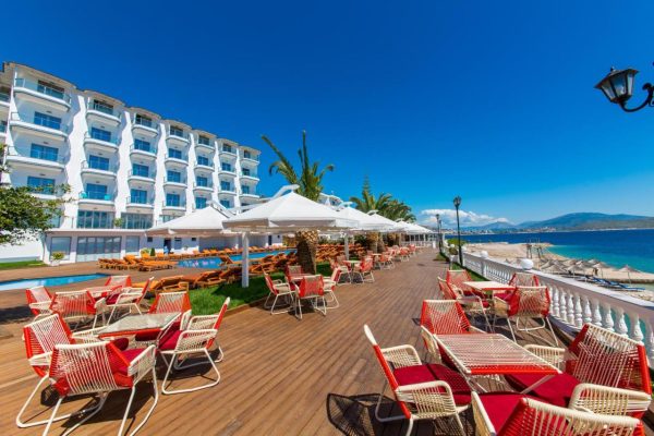 Hotel Saranda Palace in Sarande on the terrace