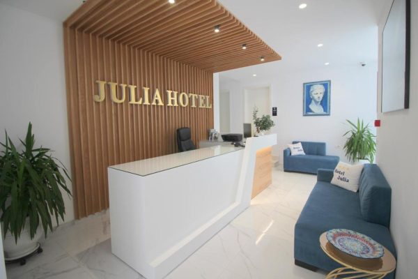 Julia Hotel in Sarande at the reception