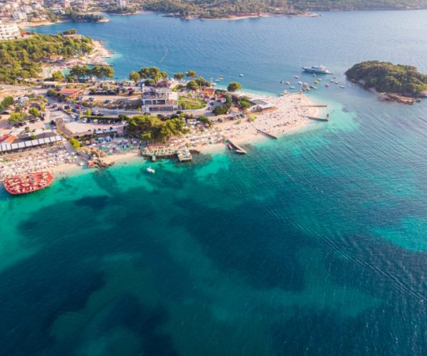 de coastline of ksamil in the south of albania